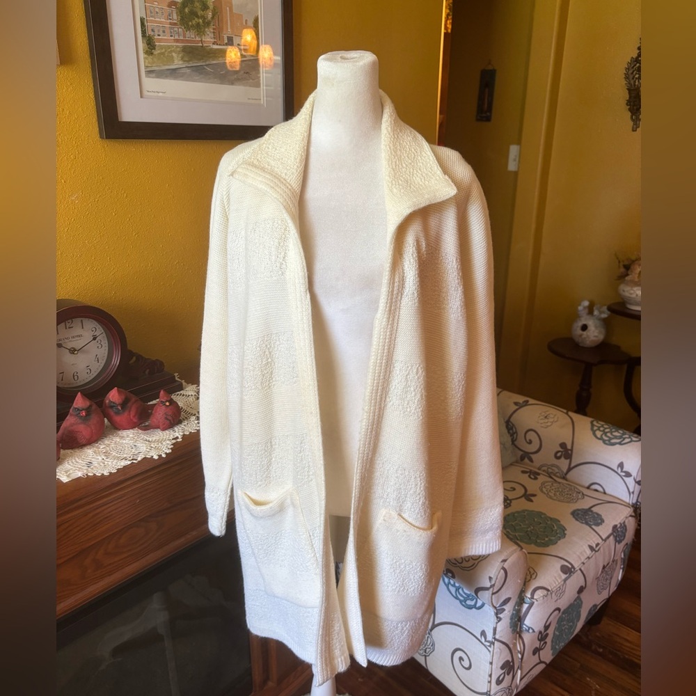 RosaLee Originals of California Open Cardigan Sweater Union Label Vintage